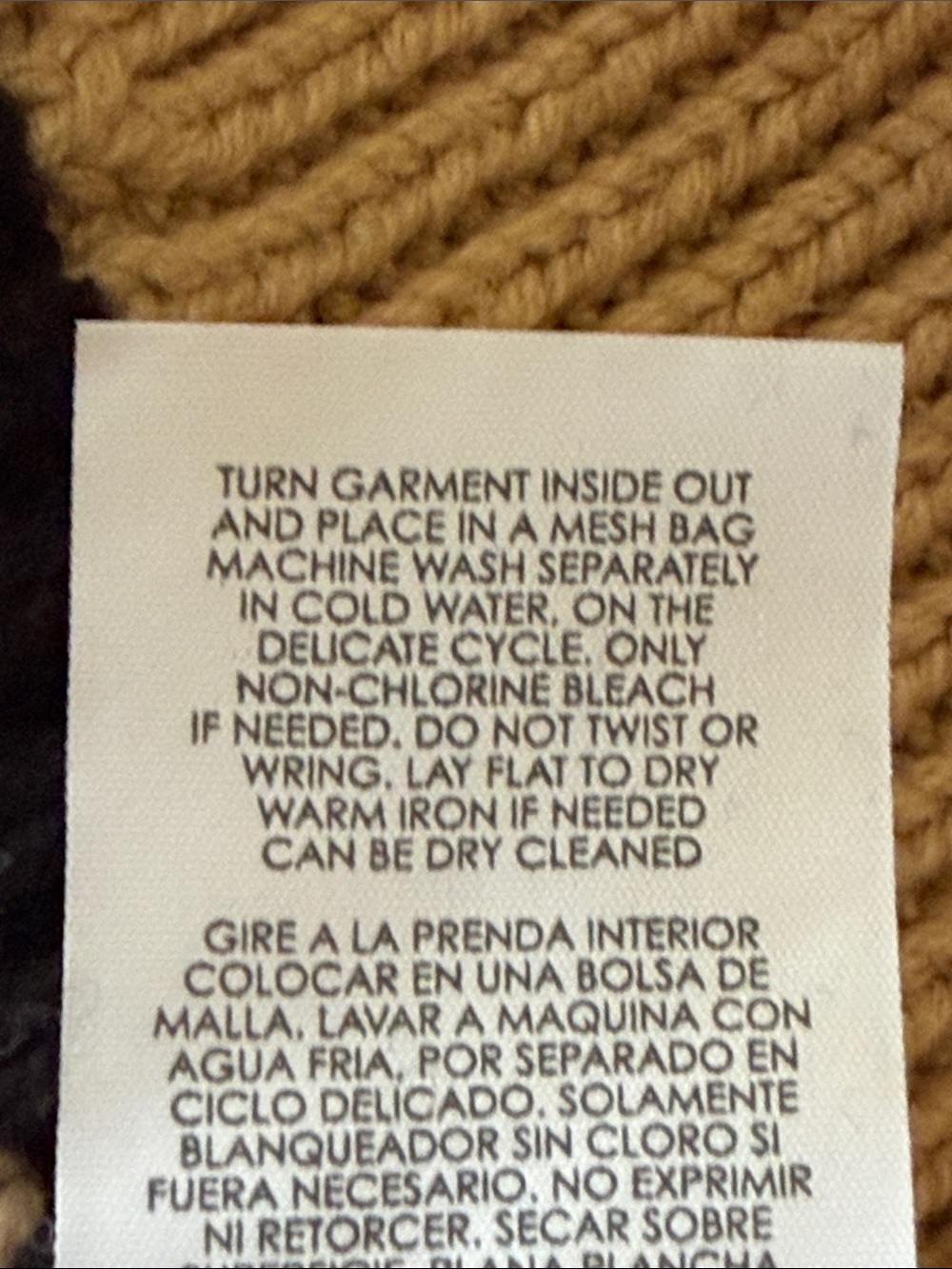 CAbi Polo Turtleneck Sweater Camel/Black Striped Chunky Ribbed Knit Size Small - Picture 11 of 11